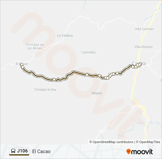 J106 Bus Line Map