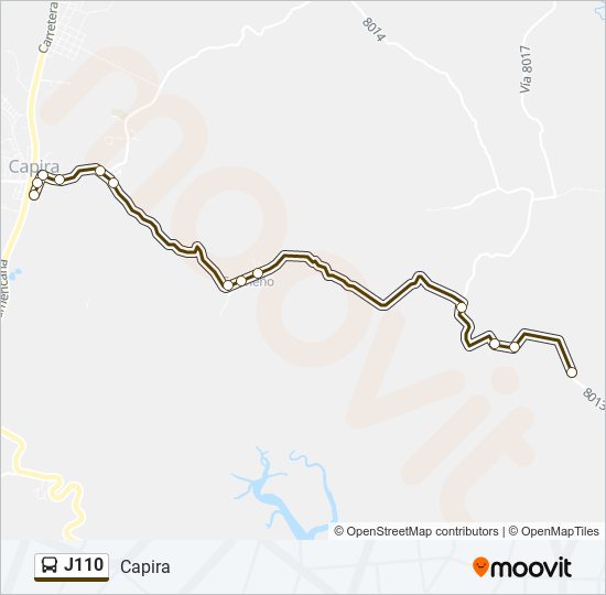 Mapa de J110 de autobús