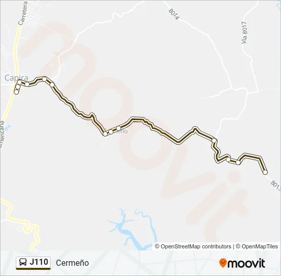 J110 Bus Line Map