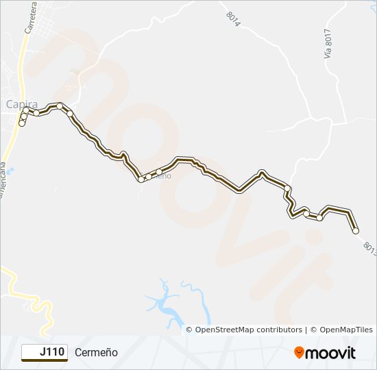 J110 bus Line Map