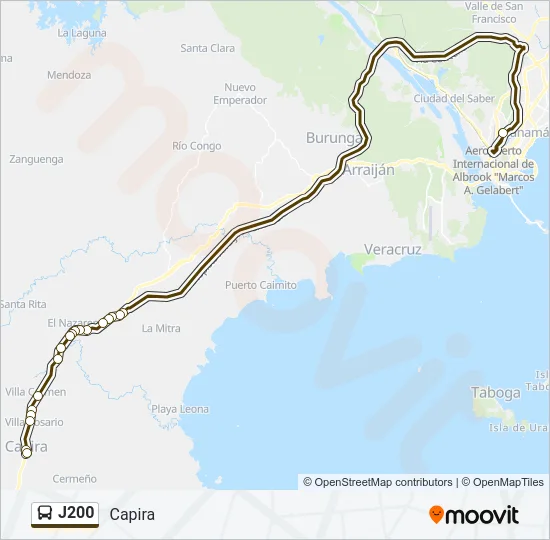 J200 Bus Line Map