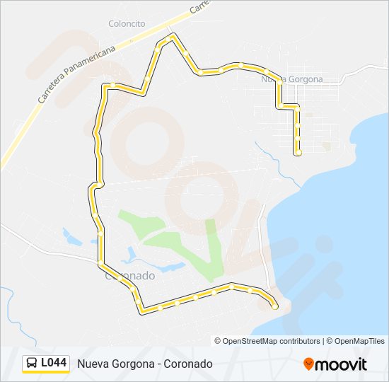 Mapa de L044 de autobús