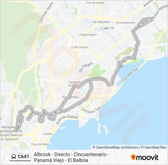 C641 Bus Line Map