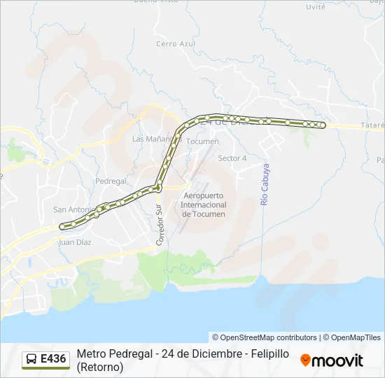 E436 Bus Line Map