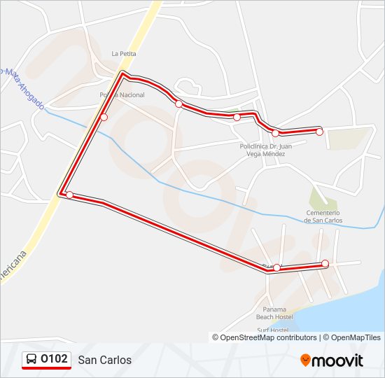 O102 Bus Line Map