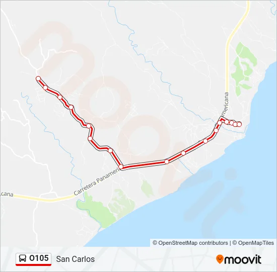 O105 Bus Line Map