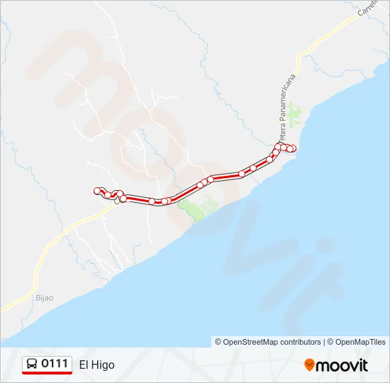 O111 Bus Line Map