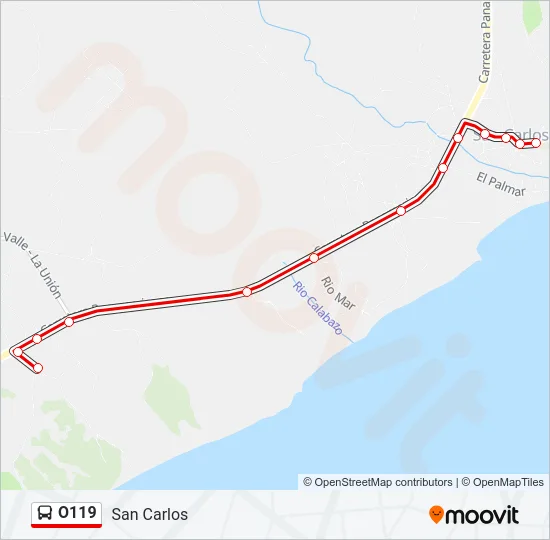 O119 Bus Line Map