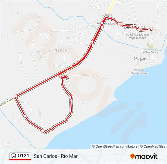 O121 Bus Line Map