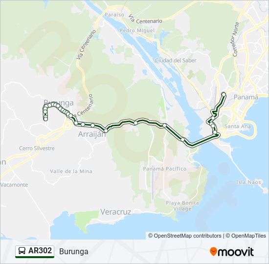 AR302 bus Line Map