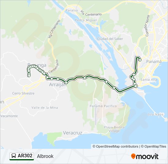 AR302 bus Line Map