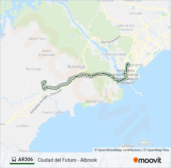 Mapa de AR306 de autobús