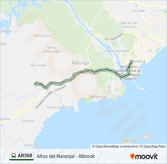 AR308 bus Line Map