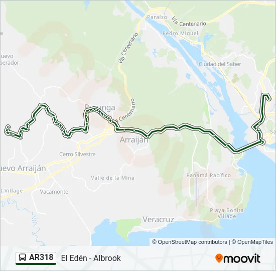AR318 Bus Line Map