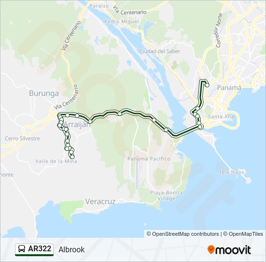 Mapa de AR322 de autobús