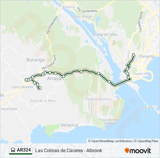 AR324 bus Line Map