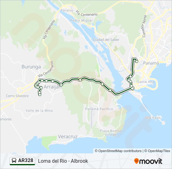 Mapa de AR328 de autobús