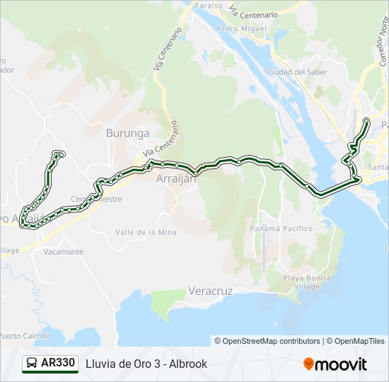 Mapa de AR330 de autobús