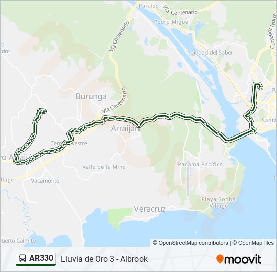 AR330 bus Line Map