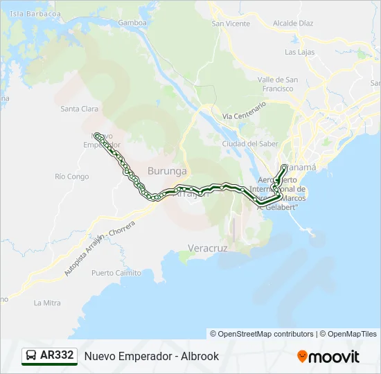 AR332 Bus Line Map