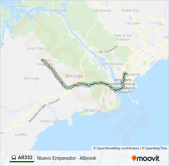 AR332 bus Line Map