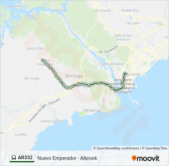 AR332 Bus Line Map