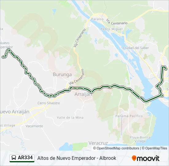AR334 Bus Line Map