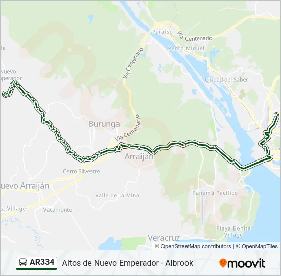 AR334 Bus Line Map