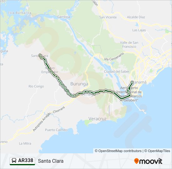 Mapa de AR338 de autobús