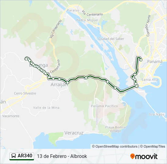AR340 Bus Line Map