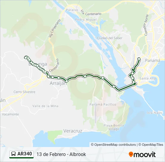 AR340 Bus Line Map