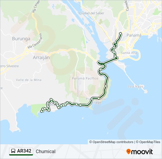 Mapa de AR342 de autobús