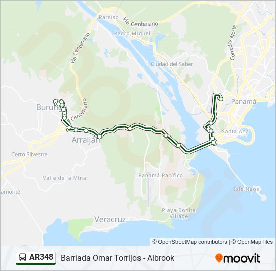 Mapa de AR348 de autobús