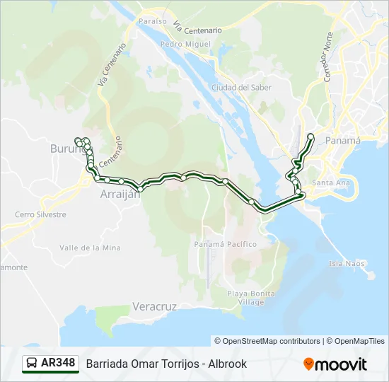 AR348 Bus Line Map