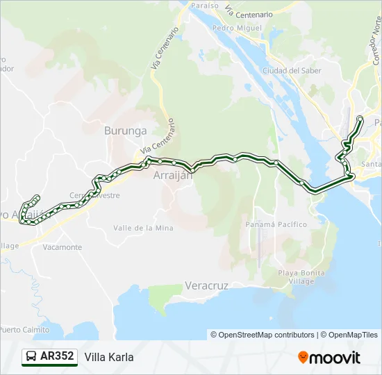 AR352 Bus Line Map