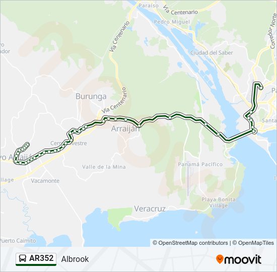 Mapa de AR352 de autobús