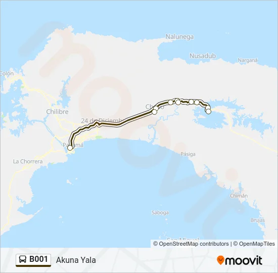 B001 Bus Line Map