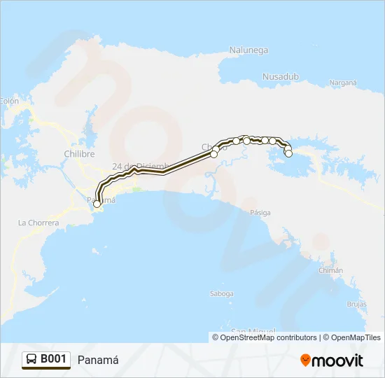 B001 Bus Line Map