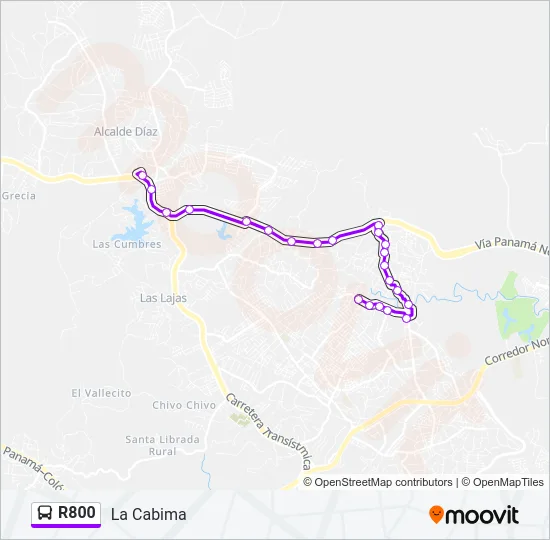 R800 Bus Line Map
