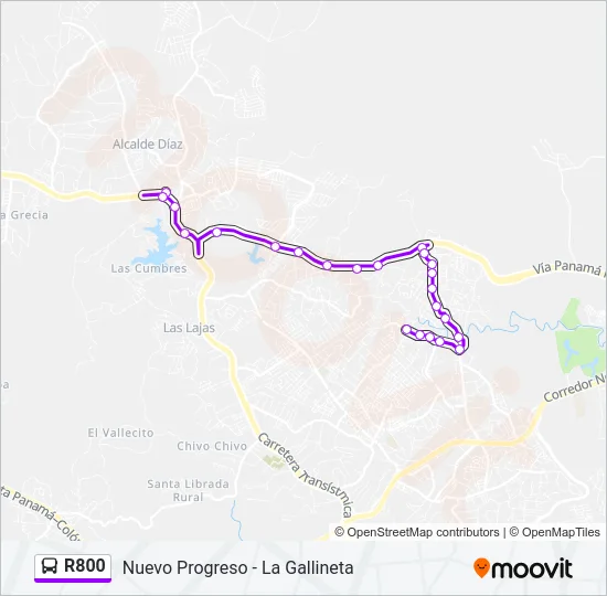 R800 Bus Line Map