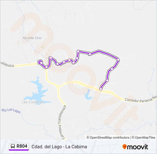 Mapa de R804 de autobús