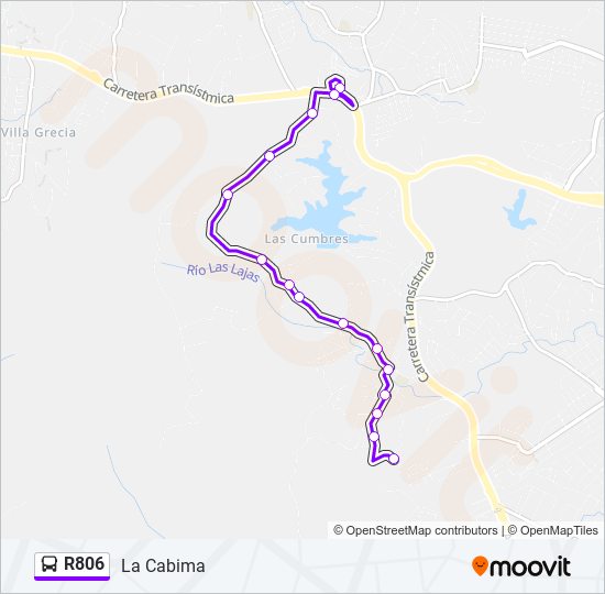 R806 bus Line Map