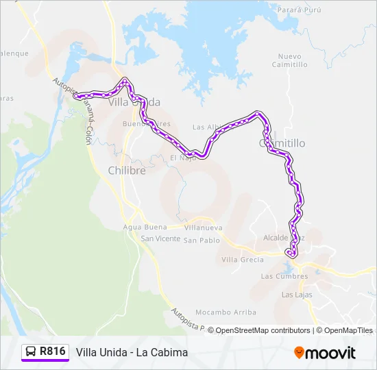 R816 Bus Line Map