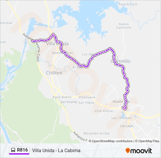 R816 bus Line Map