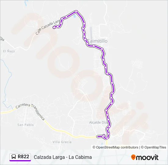 R822 Bus Line Map