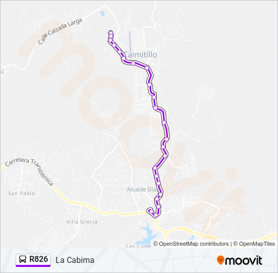 R826 bus Line Map