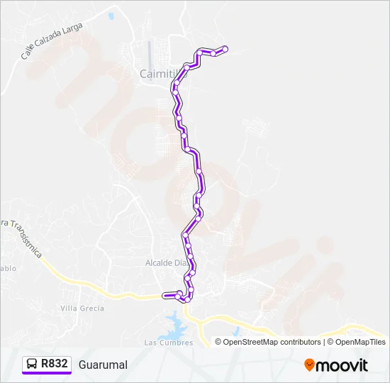 R832 Bus Line Map