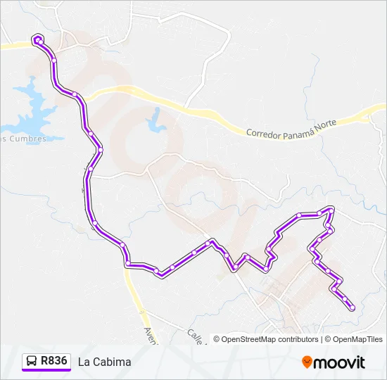 R836 Bus Line Map