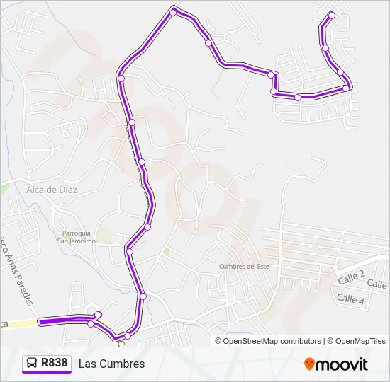 R838 Bus Line Map