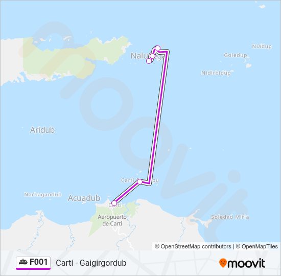 F001 Ferry Line Map